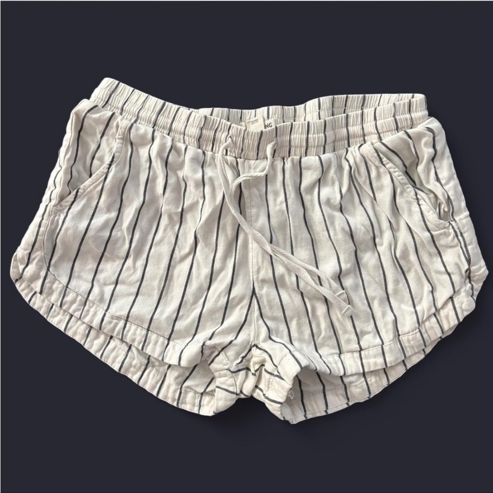 Billabong Road Trippin Cream and Navy Striped Women Beach Shorts